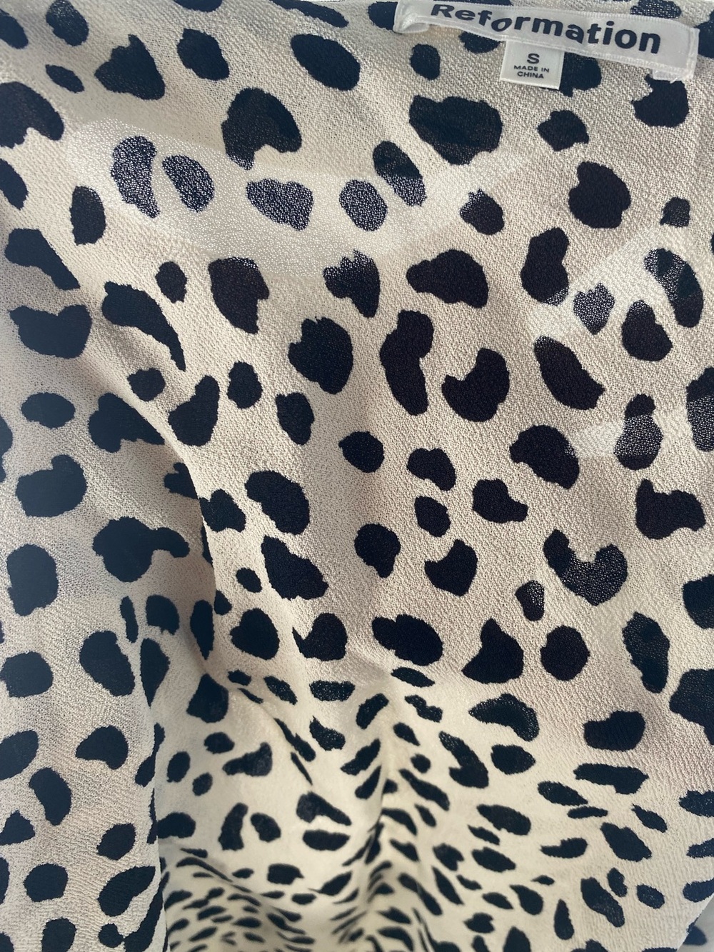 Reformation Cream and Black Leopard-Print Button Down Shirt - Picture 8 of 8